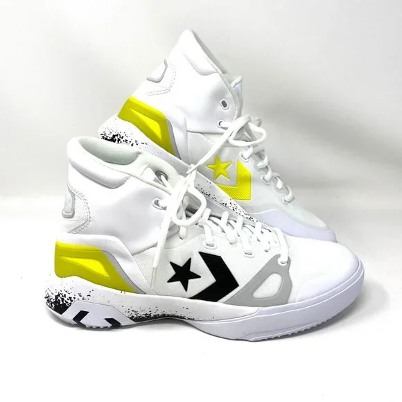 💖MEGA SALE💖Converse Men's 169512C G4   White Black Lemon Venom Mesh Leather - Picture 3 of 8